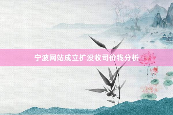 宁波网站成立扩没收司价钱分析
