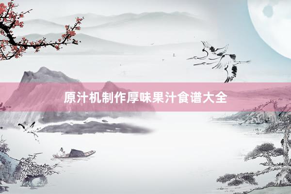 原汁机制作厚味果汁食谱大全