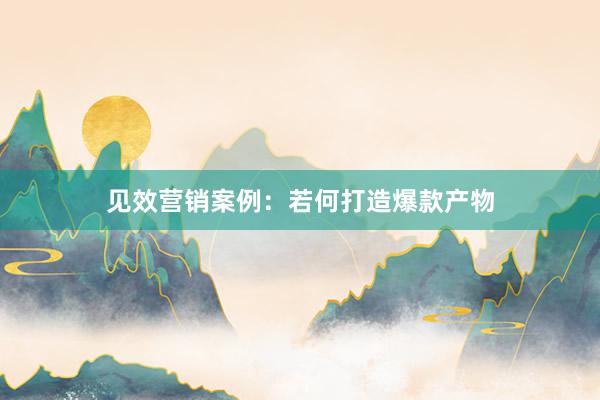 见效营销案例：若何打造爆款产物